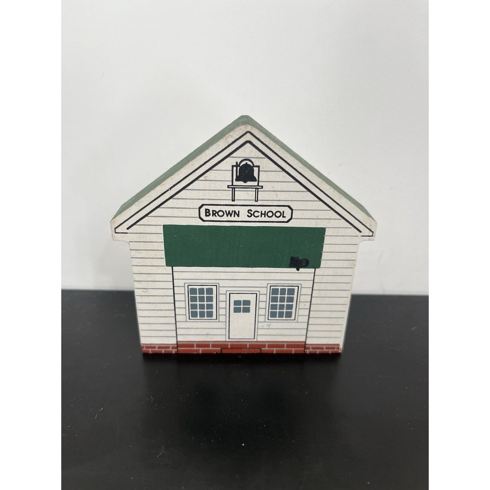 Cat's Meow Ohio Amish Series Brown School Building Collectible 1991 VINTAGE